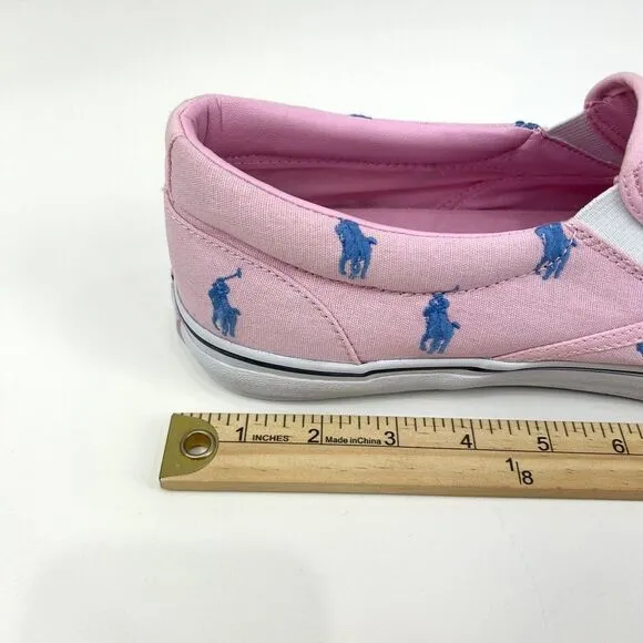 Polo Ralph Lauren Shoes Men's 13D Pink Pony AOP Thompson‎ Slip Ons Preppy