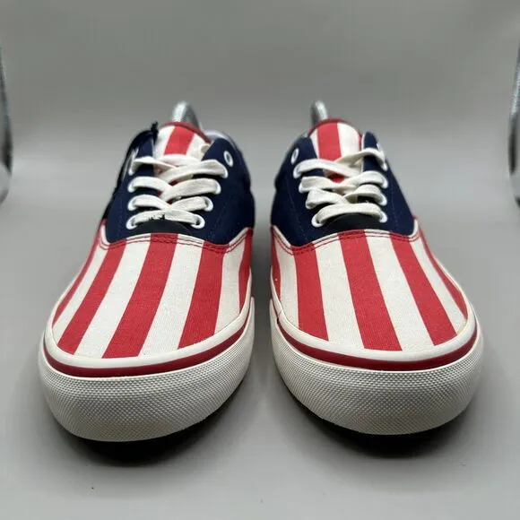 Polo Ralph Lauren Thornton Mens 8D Stars &amp; Stripes Patriotic Flag Canvas Shoes