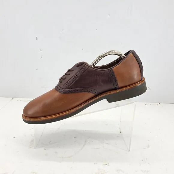 Polo Ralph Lauren Torrington Dress Oxford Saddle Mens Shoes Brown Leather 9.5 D