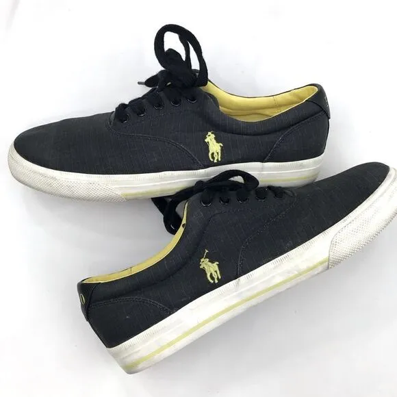 Polo Ralph Lauren Vaughn Matte Black Ripstop Sneaker Deck Shoes