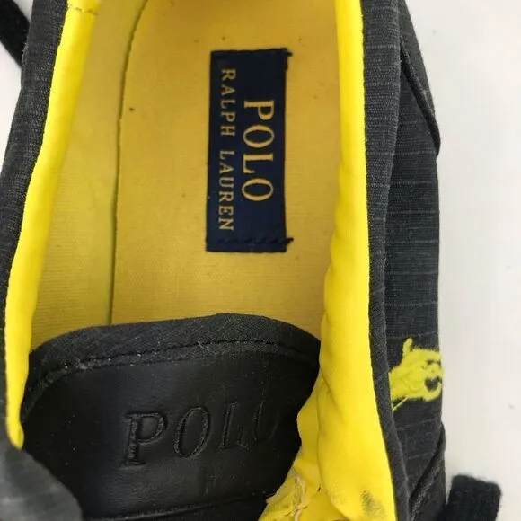 Polo Ralph Lauren Vaughn Matte Black Ripstop Sneaker Deck Shoes