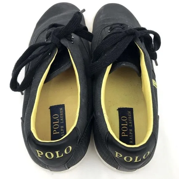 Polo Ralph Lauren Vaughn Matte Black Ripstop Sneaker Deck Shoes