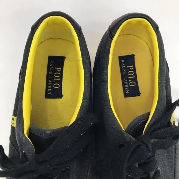 Polo Ralph Lauren Vaughn Matte Black Ripstop Sneaker Deck Shoes