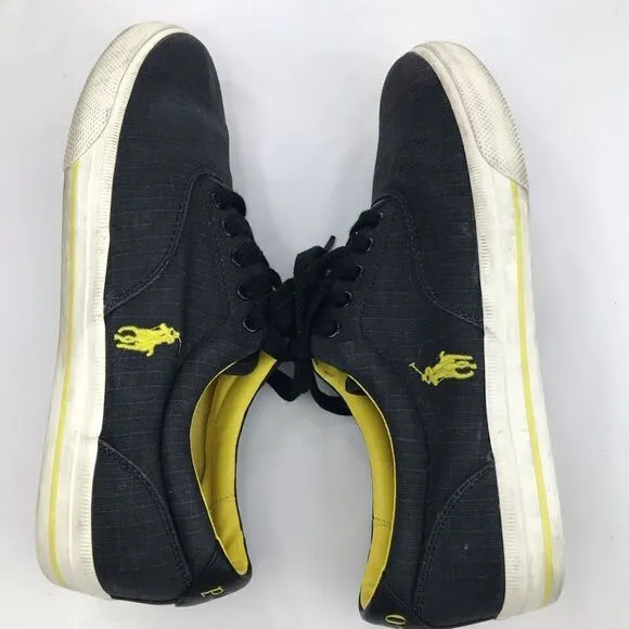 Polo Ralph Lauren Vaughn Matte Black Ripstop Sneaker Deck Shoes