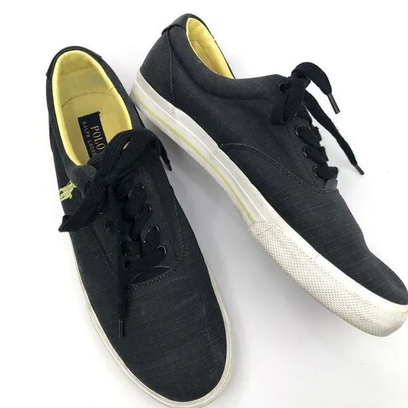 Polo Ralph Lauren Vaughn Matte Black Ripstop Sneaker Deck Shoes
