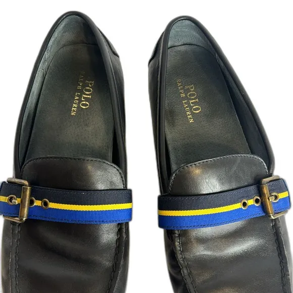 Polo Ralph Lauren Wessel Men's Shoes Size 12D Drivers Buckled Black Leather