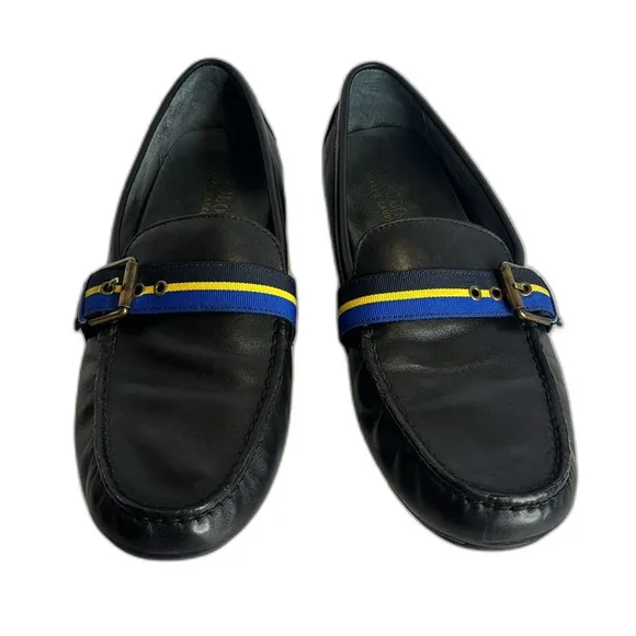 Polo Ralph Lauren Wessel Men's Shoes Size 12D Drivers Buckled Black Leather