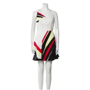 Prada Authentic White Red Black Tank Mini Dress 4 IT 40 Small