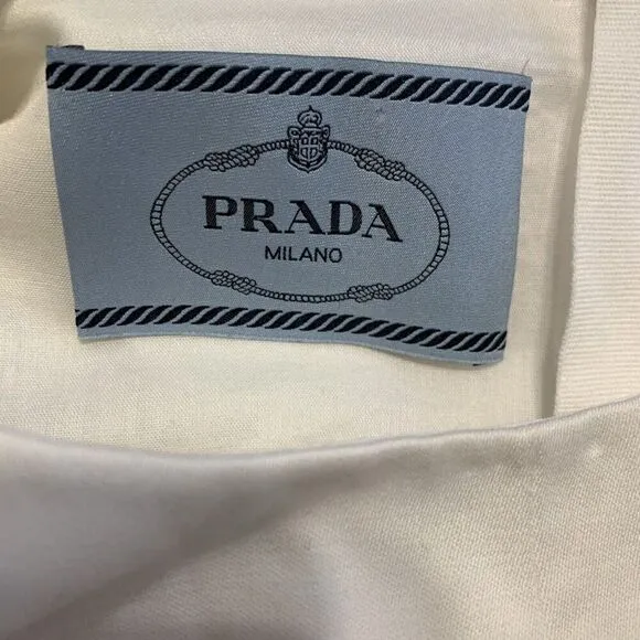 Prada Authentic White Red Black Tank Mini Dress 4 IT 40 Small