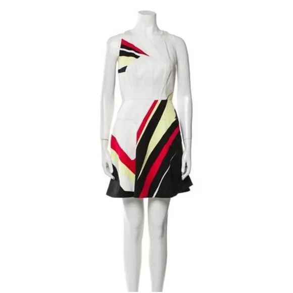Prada Authentic White Red Black Tank Mini Dress 4 IT 40 Small