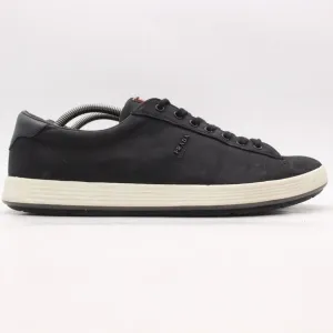 Prada Black Canvas Shoes Men's UK 9 Lace Up Casual Trainers Sneakers