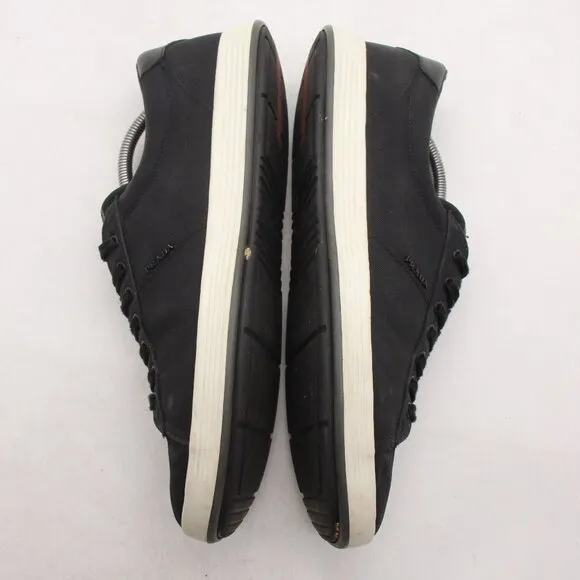 Prada Black Canvas Shoes Men's UK 9 Lace Up Casual Trainers Sneakers