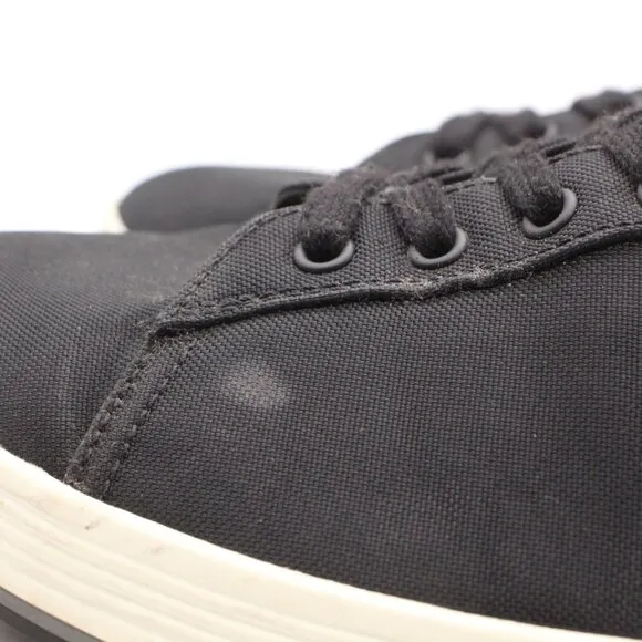 Prada Black Canvas Shoes Men's UK 9 Lace Up Casual Trainers Sneakers