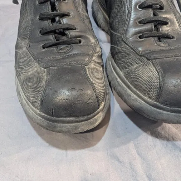 Prada Black Leather and Canvas Sneakers Men Size 9