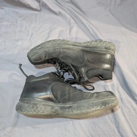 Prada Black Leather and Canvas Sneakers Men Size 9