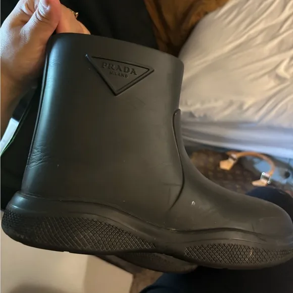 Prada Black Rubber Boots