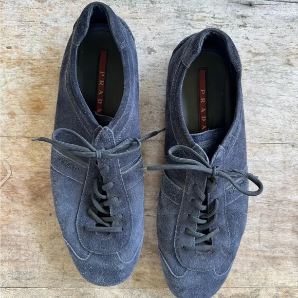 PRADA Men's Blue Suede Shoes