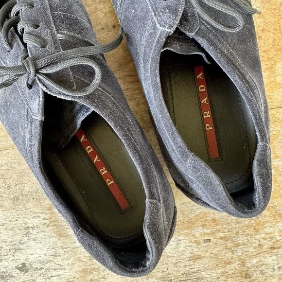 PRADA Men's Blue Suede Shoes