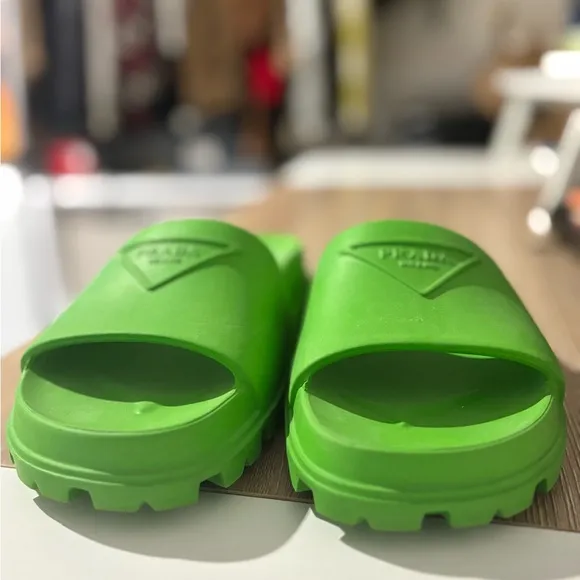 PRADA Signature Logo Rubber Pool Slides