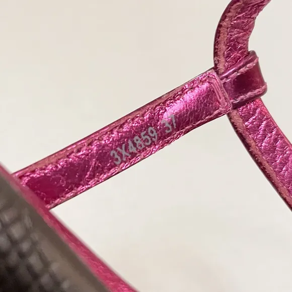 Prada Sport 2000s Vintage Y2K Strappy Leather Sandals in Pink Metallic