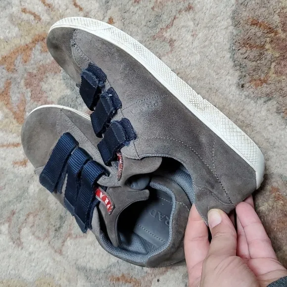 Prada suede velcro boy shoes