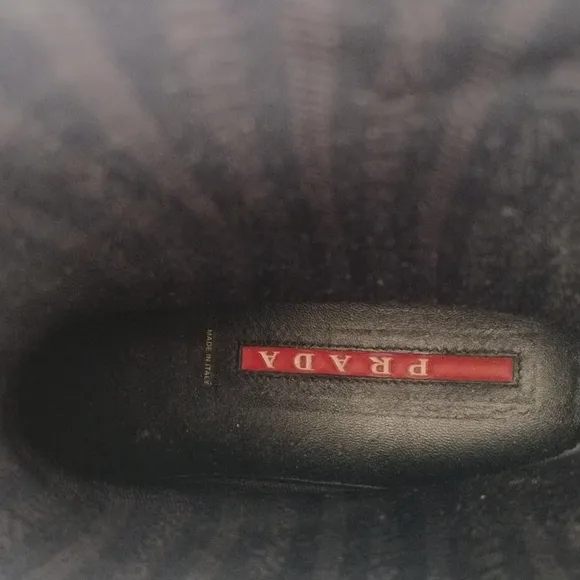 Prada Women's Black logo rain Rubber Boots Size 39/ US 9