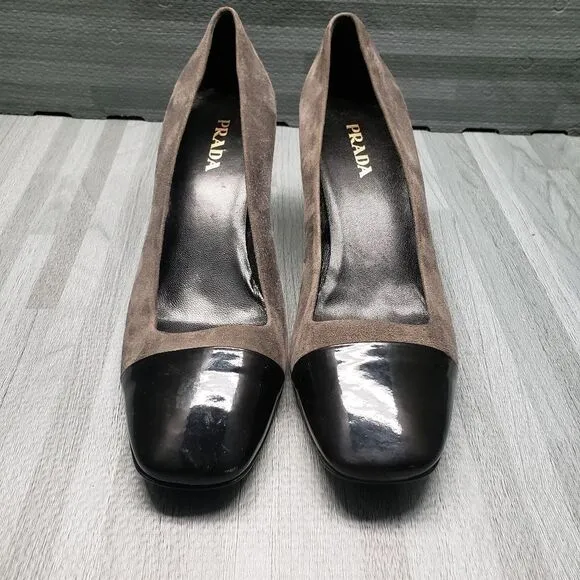 Prada women's suede heel shoes