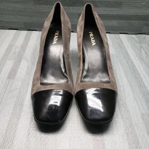 Prada women's suede heel shoes