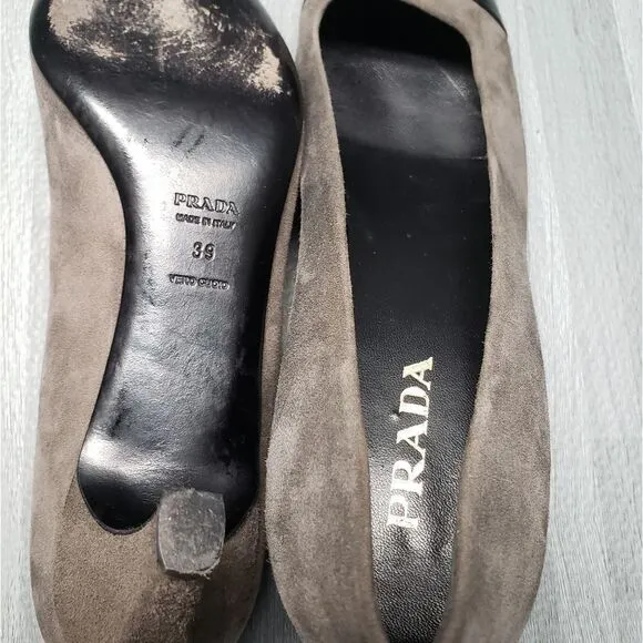 Prada women's suede heel shoes