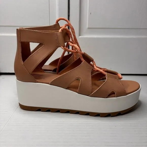 Price firm SOREL Cameron Flatform Lace-Up Wedge Sandals Size 8.5