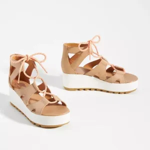 Price firm SOREL Cameron Flatform Lace-Up Wedge Sandals Size 8.5