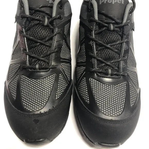 Propet Men’s Seeley II, Black/Gray Composite Toe Sneakers, Size 9.5 X(3E)