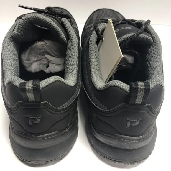 Propet Men’s Seeley II, Black/Gray Composite Toe Sneakers, Size 9.5 X(3E)