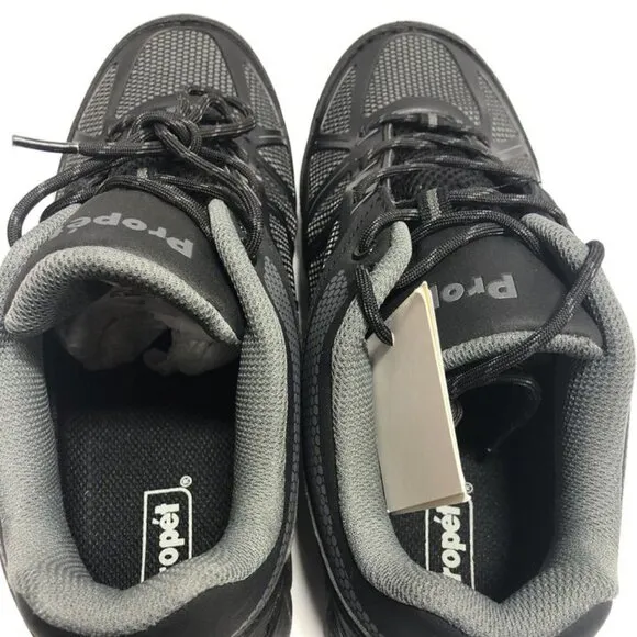 Propet Men’s Seeley II, Black/Gray Composite Toe Sneakers, Size 9.5 X(3E)