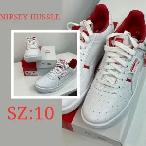 Puma California TMC Nipsey Hussle‎ White Red Sneakers Casual Shoes Size 10