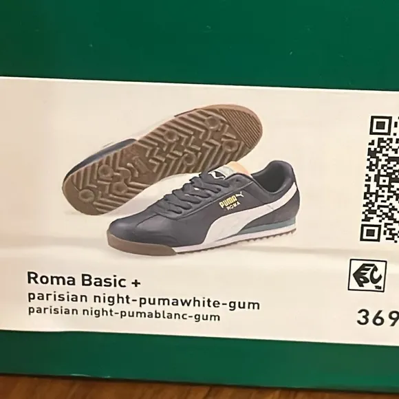 Puma Roma Basic Shoes Sneakers new 369571 37 Parisian Night Blue Mens Size 10
