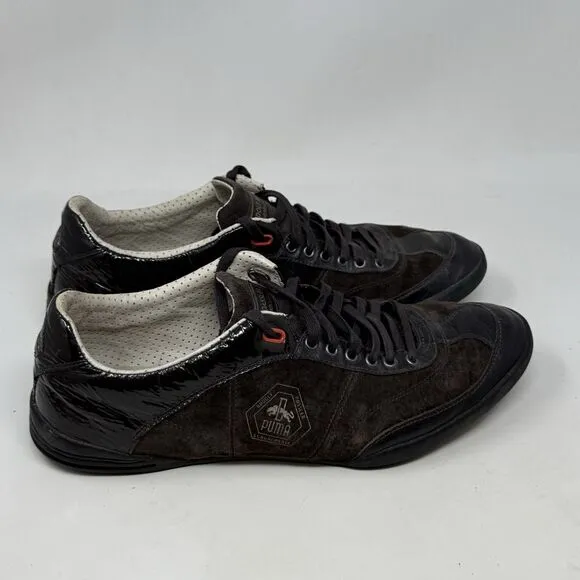 Puma Rudolph Dassler Sneakers Mens 10 Brown Gold Suede Leather Preppy Shoes