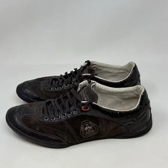 Puma Rudolph Dassler Sneakers Mens 10 Brown Gold Suede Leather Preppy Shoes