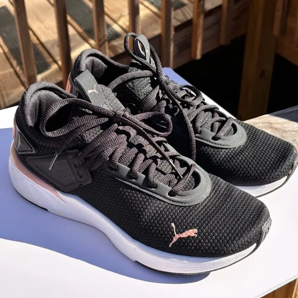 PUMA Sneakers Amare Black / Rose Gold Women's Running Shoes Size 8.5 US