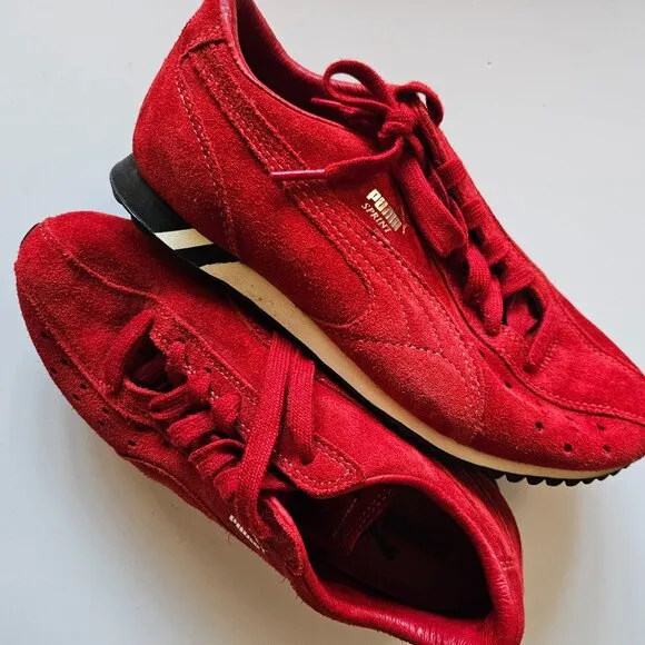 Puma Sprint Red Suede Men's Shoes