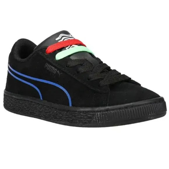 Puma Suede Hypnotic Lace Up Youth Boys Black Sneakers Casual Shoes
