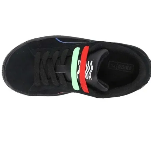 Puma Suede Hypnotic Lace Up Youth Boys Black Sneakers Casual Shoes