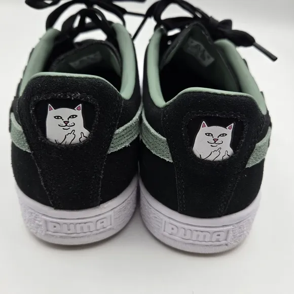 Puma x RIPNDIP Sneaker Shoes Men's Size 8 Cat Character Black Suede 393872-01