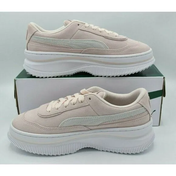 Puma Womens Size 9 Deva Suede Pink White Casual Platform Shoes Sneakers