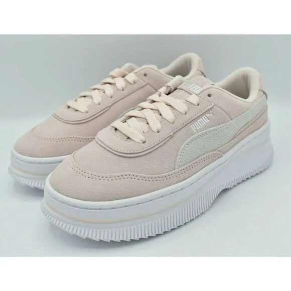 Puma Womens Size 9 Deva Suede Pink White Casual Platform Shoes Sneakers