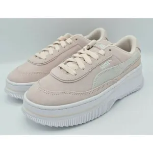 Puma Womens Size 9 Deva Suede Pink White Casual Platform Shoes Sneakers