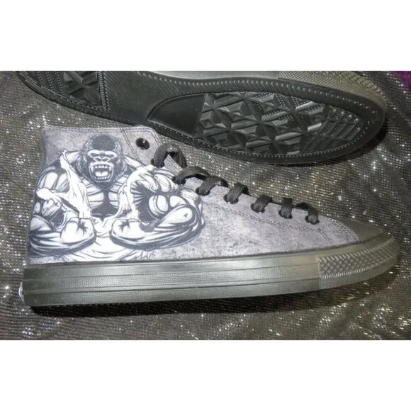 RAAD Shop Beast Mode On Black Camo High Top Canvas Sneakers men 9.5 women 11