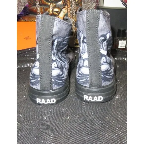 RAAD Shop Beast Mode On Black Camo High Top Canvas Sneakers men 9.5 women 11