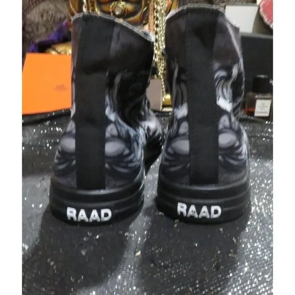 RAAD Shop Beast Mode On Black Camo High Top Canvas Sneakers men 9.5 women 11