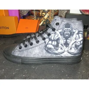 RAAD Shop Beast Mode On Black Camo High Top Canvas Sneakers men 9.5 women 11